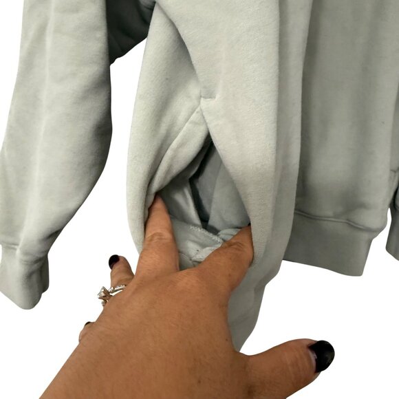 Babaton Gray Oversized Mock Neck French Terry Sweatshirt Pockets XS Size 1 - Picture 4 of 6